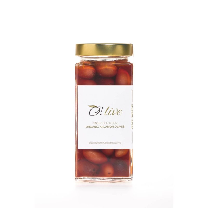 Organic Kalamon Olives in brine and Organic Extra Virgin Olive Oil